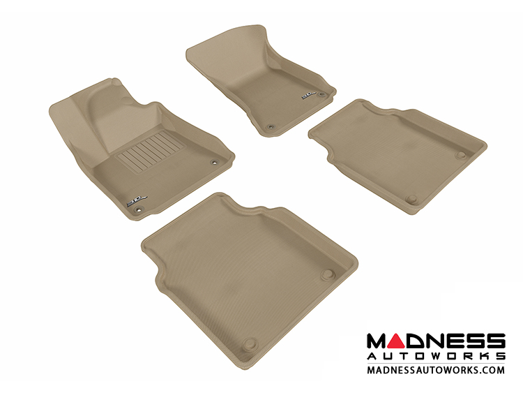 Audi A8L Floor Mats (Set of 4) - Tan by 3D MAXpider (2011-2015)